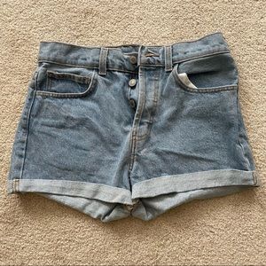 Brandy Melville mom jean shorts light blue